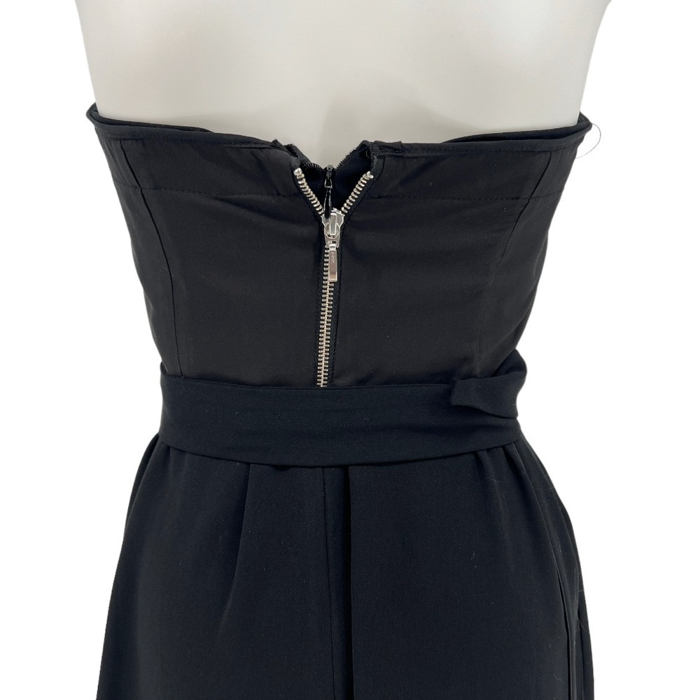 Nicholas Black Crepe Strapless Wide Leg Jumpsuit Size 4 - Picture 6 of 12